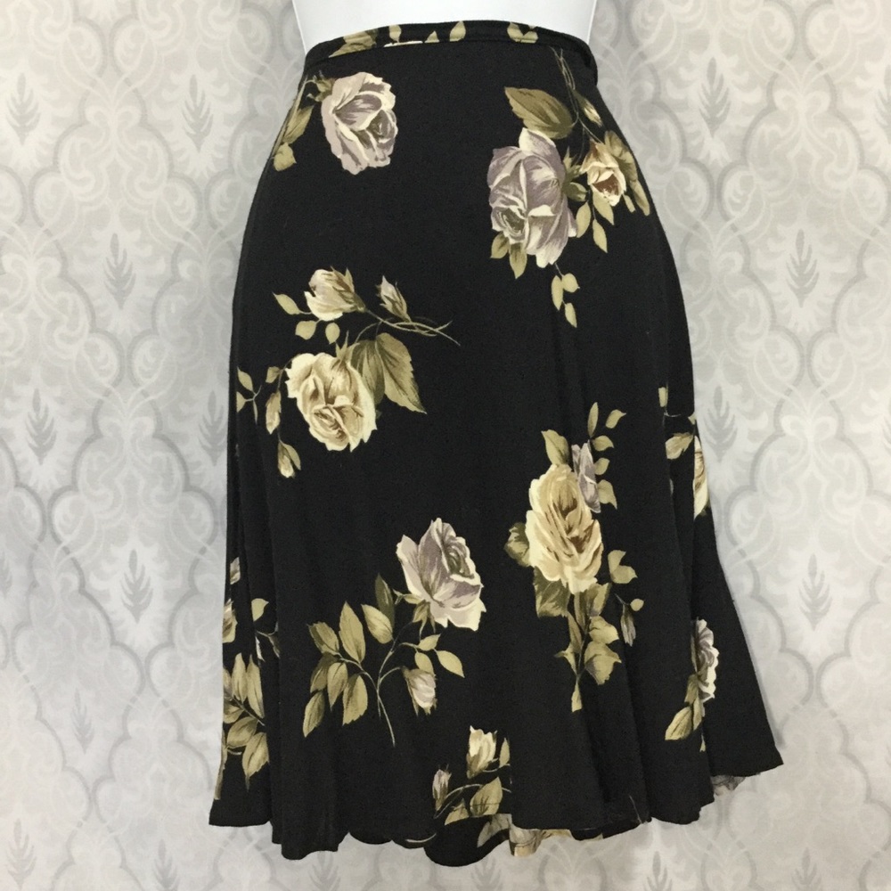 Vintage Express Floral Midi Skirt